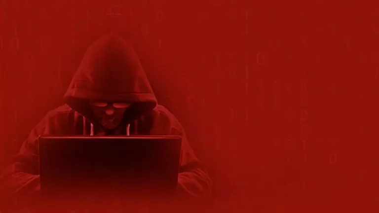 Red image of a computer hacker making unauthorized transfers depicting when Schlanger Law Group may be able to help